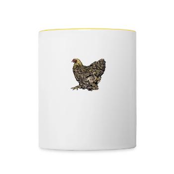 Brahma Hühner I Chicken Geflügel Motiv für - Tasse zweifarbig - Weiß/Gelb - Vorne