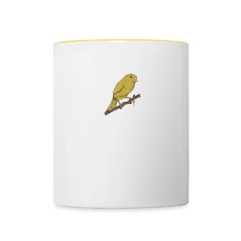 Kanarienvogel I Kanarie Girlitze Nymphen für Vogel - Tasse zweifarbig - Weiß/Gelb - Vorne