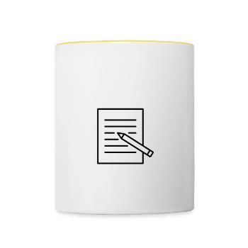 My Mind Won't Let Me Sleep Until I Write 2 - Tasse zweifarbig - Weiß/Gelb - Vorne