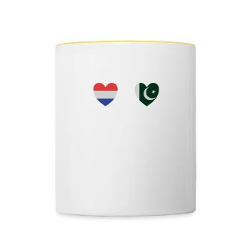 Netherlands and Pakistan Pakistan flag - Contrasting Mug - white/yellow - Front