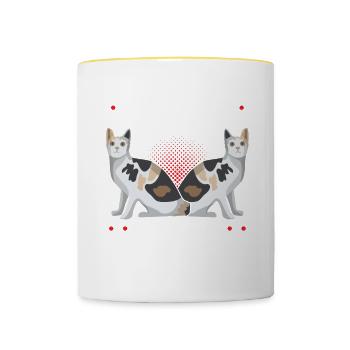 Was ist besser als eine Europäische Kurzhaar Katze - Tasse zweifarbig - Weiß/Gelb - Vorne