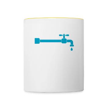 Klempner I Heizungsbauer Heizung Motiv für - Tasse zweifarbig - Weiß/Gelb - Vorne