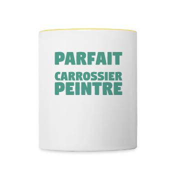Je Ne Suis Pas Parfait Mais Je Suis Carrossier - Mug contrasté - blanc/jaune - Devant