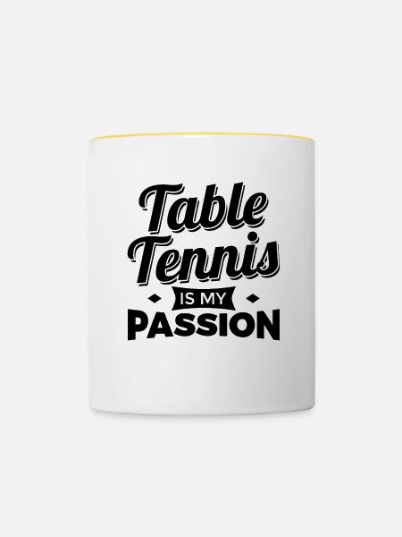 Tischtennis ist meine Passion - Tasse zweifarbig - Weiß/Gelb