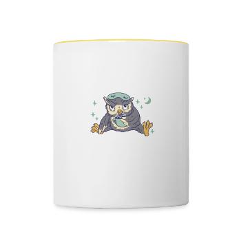 Krankenschwester I Nachteule im Nachtdienst für - Tasse zweifarbig - Weiß/Gelb - Vorne