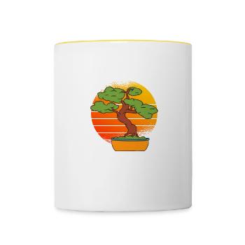 If I Can't Bring My Bonsai I'm Not Going - Tasse zweifarbig - Weiß/Gelb - Vorne