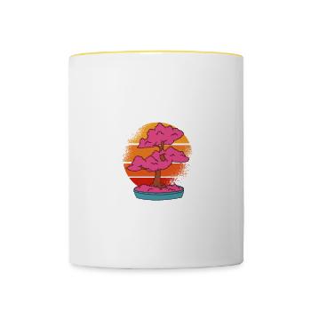 Stress Is Cause By Not Having A Bonsai - Tasse zweifarbig - Weiß/Gelb - Vorne