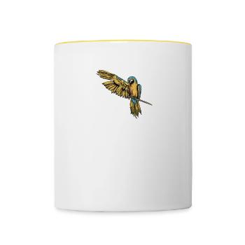 Ara Papagei I Südamerika Exotischer Vogel für - Tasse zweifarbig - Weiß/Gelb - Vorne