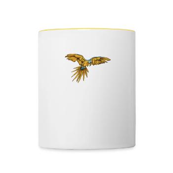 Ara Papagei I Südamerika Exotischer Vogel für - Tasse zweifarbig - Weiß/Gelb - Vorne