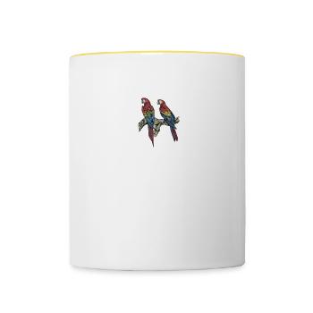 Ara Papagei I Südamerika Exotischer Vogel für - Tasse zweifarbig - Weiß/Gelb - Vorne