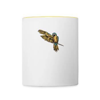 Ara Papagei I Südamerika Exotischer Vogel für - Tasse zweifarbig - Weiß/Gelb - Vorne