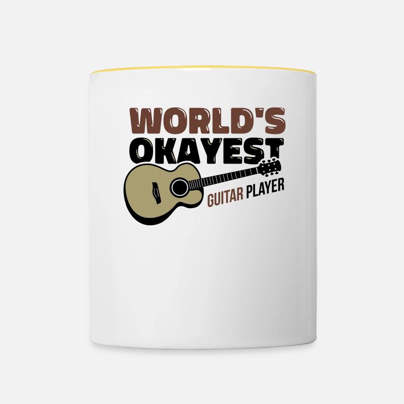 Guitariste Basse Musique Instrument de basse - Mug contrasté - blanc/jaune
