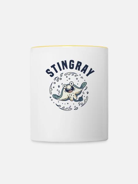 Stachelrochen Mantarochen Ozean - Tasse zweifarbig - Weiß/Gelb