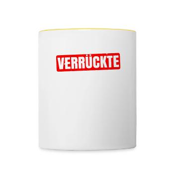 Ich Bin Dieser Verrückte Biathlon Fan Von Dem - Tasse zweifarbig - Weiß/Gelb - Vorne