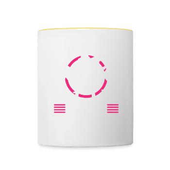 Stolze Mama Der Besten Biathletin Biathlon Fan - Tasse zweifarbig - Weiß/Gelb - Vorne