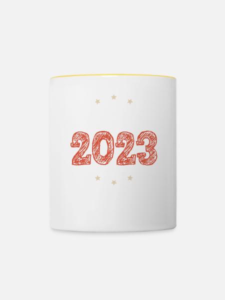 Goldstrand 2023 - Tasse zweifarbig - Weiß/Gelb