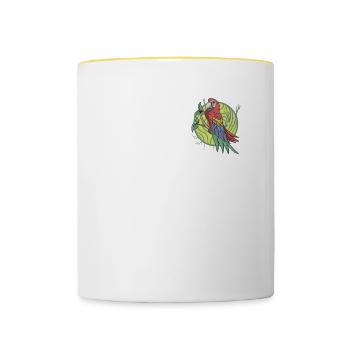 Macaw Parrot I South America Exotic bird for - Contrasting Mug - white/yellow - Front