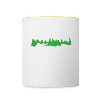 Biathlon Ist Die Lösung Für Alle Probleme - Tasse zweifarbig - Weiß/Gelb - Vorne