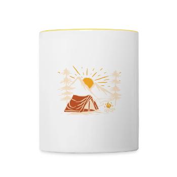 A Worst Day In Camping - Tasse zweifarbig - Weiß/Gelb - Vorne