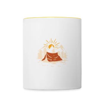 Camping Each Day Keeps The Crazy Away - Tasse zweifarbig - Weiß/Gelb - Vorne