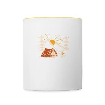 Camping Is My Paradise - Contrasting Mug - white/yellow - Front
