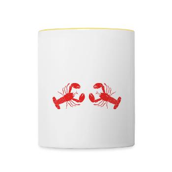 Meeresfrüchte Liebhaber Geschenk Meeresfrucht - Tasse zweifarbig - Weiß/Gelb - Vorne