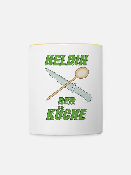 HELDIN DER KÜCHE - Tasse zweifarbig - Weiß/Gelb