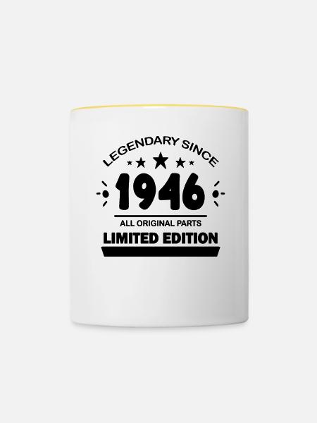 1946 - Jahrgang 1946 - Tasse zweifarbig - Weiß/Gelb