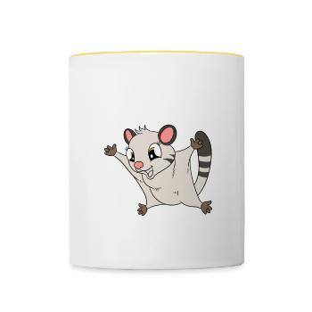 J’aime vraiment les planeurs de sucre - Mug contrasté - blanc/jaune - Devant