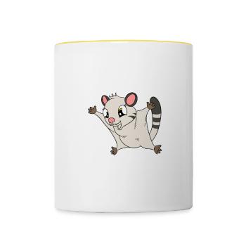 Si vous voulez que j’écoute, parlez de Sugar Glider - Mug contrasté - blanc/jaune - Devant