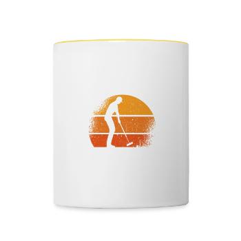 It Takes A Lot Of Balls To Croquet Like I Do - Contrasting Mug - white/yellow - Front