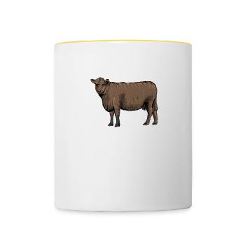 Galloway Rind I Schottland Rinderzucht für - Tasse zweifarbig - Weiß/Gelb - Vorne