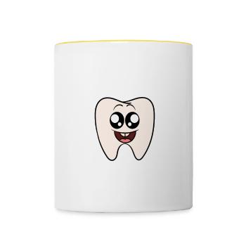 I'm A Dentist Because I Don't Mind Hardwork - Contrasting Mug - white/yellow - Front