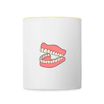 C’est une chose de dentiste que vous ne comprendriez pas - Mug contrasté - blanc/jaune - Devant