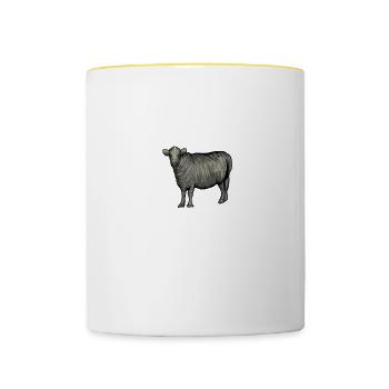 Galloway Rind I Schottland Rinderzucht Geschenk - Tasse zweifarbig - Weiß/Gelb - Vorne