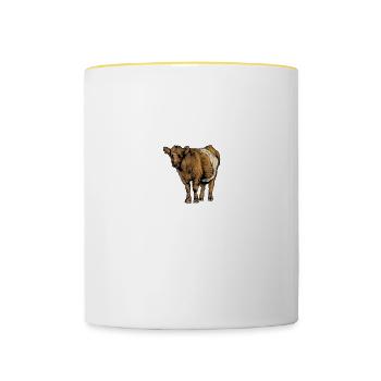 Galloway Rind I Schottland Rinderzucht Geschenk - Tasse zweifarbig - Weiß/Gelb - Vorne