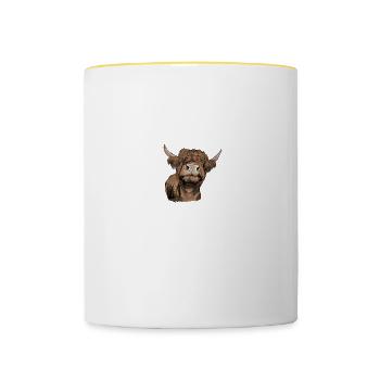 Galloway Rind I Schottland Rinderzucht Geschenk - Tasse zweifarbig - Weiß/Gelb - Vorne