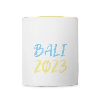 Bali 2023 - Tasse zweifarbig - Weiß/Gelb - Vorne
