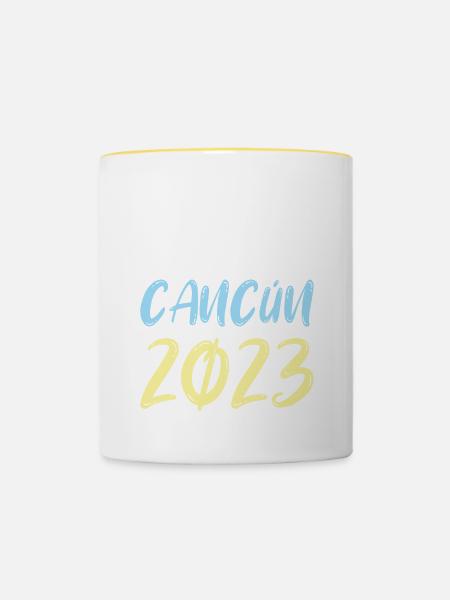 Cancun 2023 - Tasse zweifarbig - Weiß/Gelb
