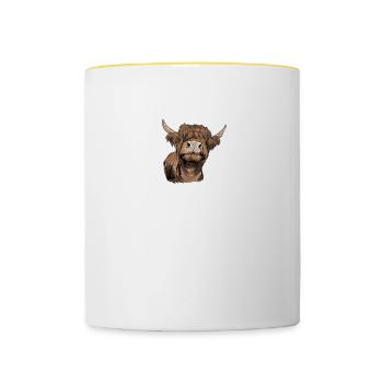 Galloway Rind I Schottland Rinderzucht Geschenk - Tasse zweifarbig - Weiß/Gelb - Vorne