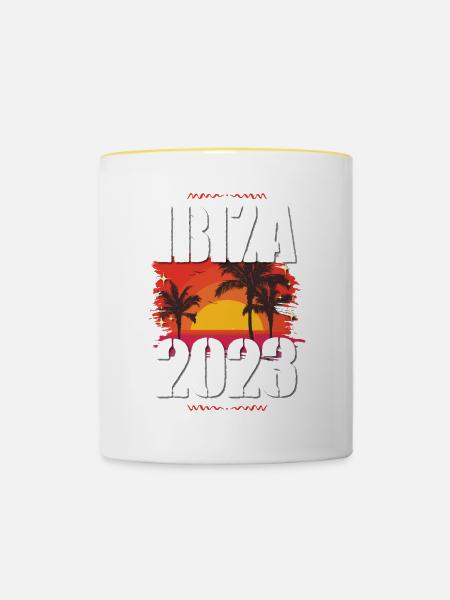 Ibiza 2023 - Tasse zweifarbig - Weiß/Gelb