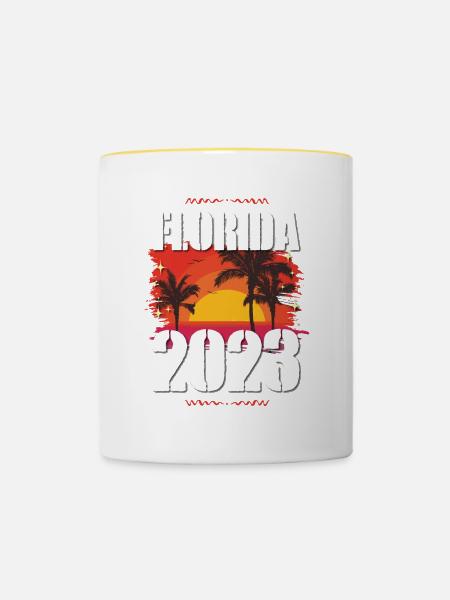 Florida 2023 - Tasse zweifarbig - Weiß/Gelb