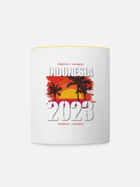 Indonesia 2023 - Tasse zweifarbig - Weiß/Gelb
