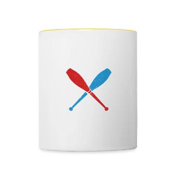 If I Can't Bring My Juggling Clubs I'm Not Going - Tasse zweifarbig - Weiß/Gelb - Vorne