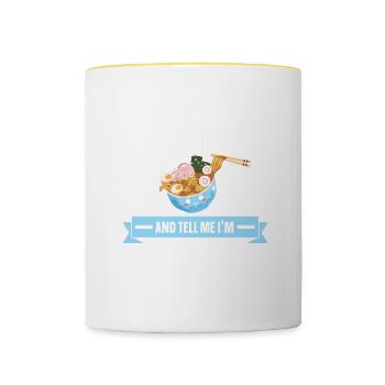Ramen Noodle Soup Japanese Kawaii Gift Ramen - Contrasting Mug - white/yellow - Front