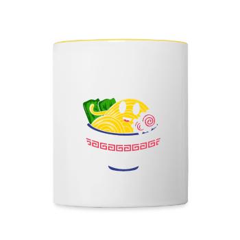 Ramen Noodle Soup Japanese Kawaii Gift Ramen - Contrasting Mug - white/yellow - Front