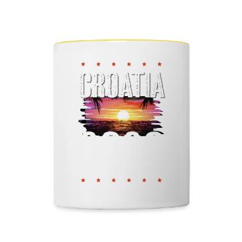 Croatia 2023 - Tasse zweifarbig - Weiß/Gelb - Vorne
