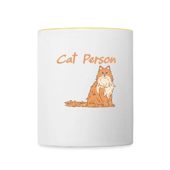 Je ne suis pas seulement un chat, je suis un chat norvégien Papa - Mug contrasté - blanc/jaune - Devant
