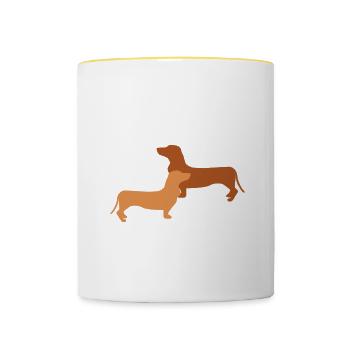 Yes I Really Do Need All These Dachshund - Contrasting Mug - white/yellow - Front