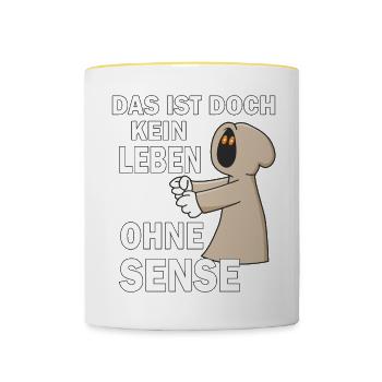 SENSENMANN KEIN LEBEN OHNE SENSE - Tasse zweifarbig - Weiß/Gelb - Vorne